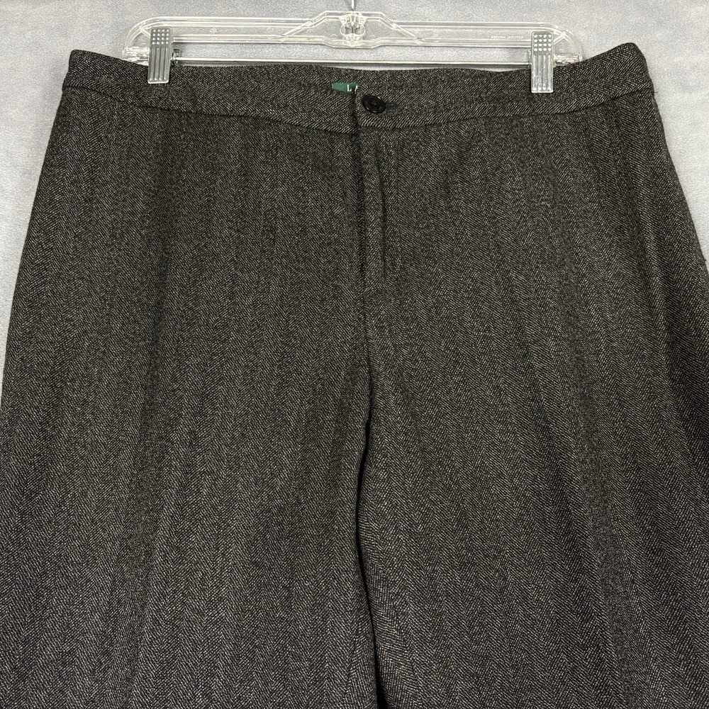 Lauren Ralph Lauren Size 14 Wool Herringbone Dress Pants Gray Black Lined - Picture 3 of 10